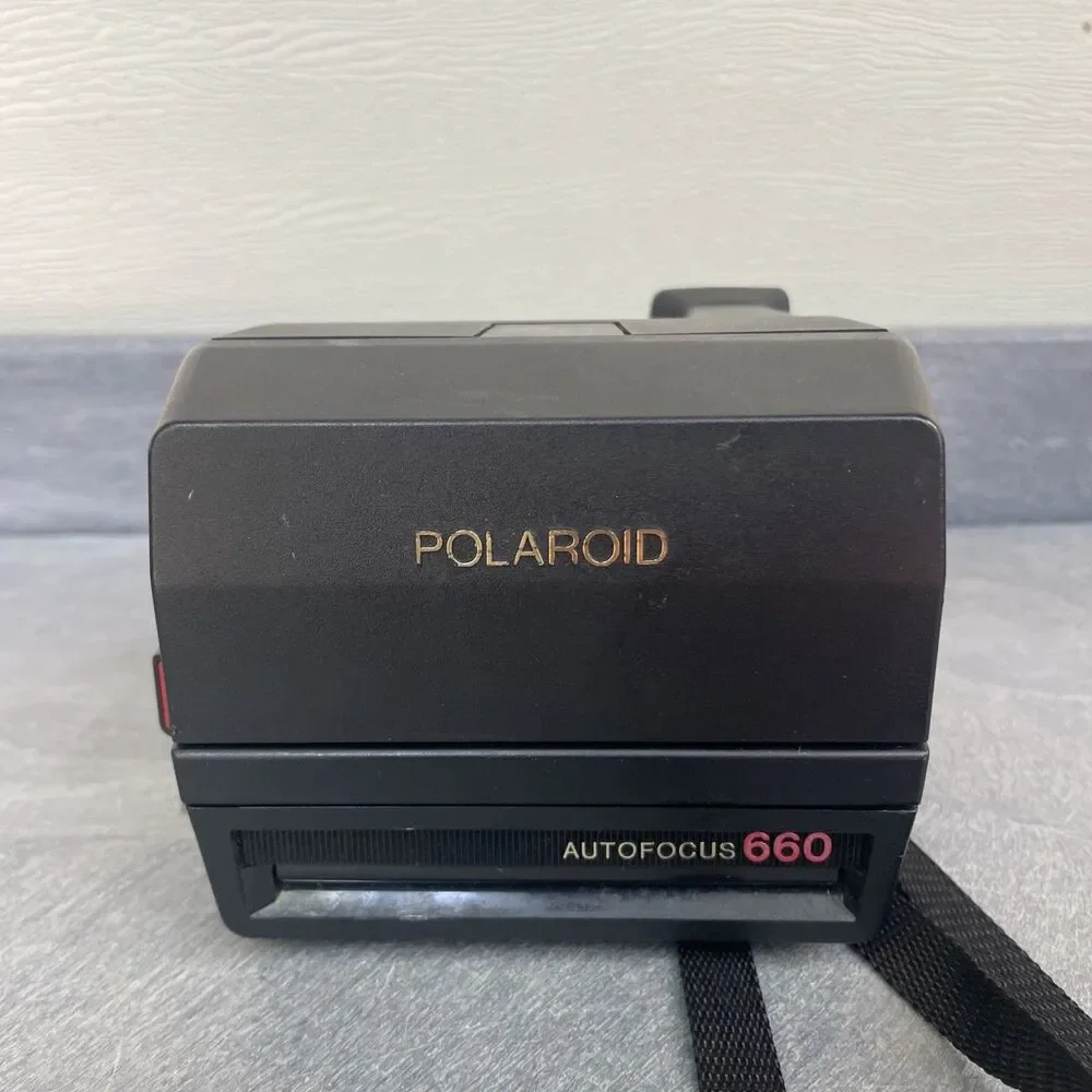 Vintage Polaroid Sun 660 Autofocus 600 Instant Land Camera w/ Strap - Untested